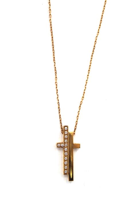 gucci gold cross necklace|gucci diamond split cross necklace.